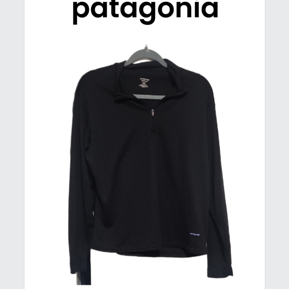Patagonia Capilene Black Lightweight Long Sleeve Quarter-Zip - Picture 2 of 6